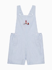 Trotters London Little Blue Lighthouse Atticus Bib 100% Cotton Shorts - Image 1 of 3