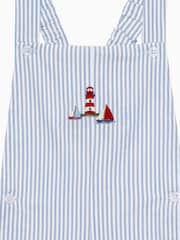 Trotters London Little Blue Lighthouse Atticus Bib 100% Cotton Shorts - Image 3 of 3
