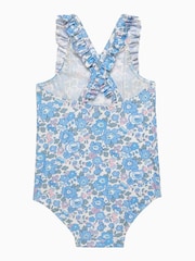 Trotters London Little Blue Liberty Print Betsy Frill Swimsuit - Image 2 of 2