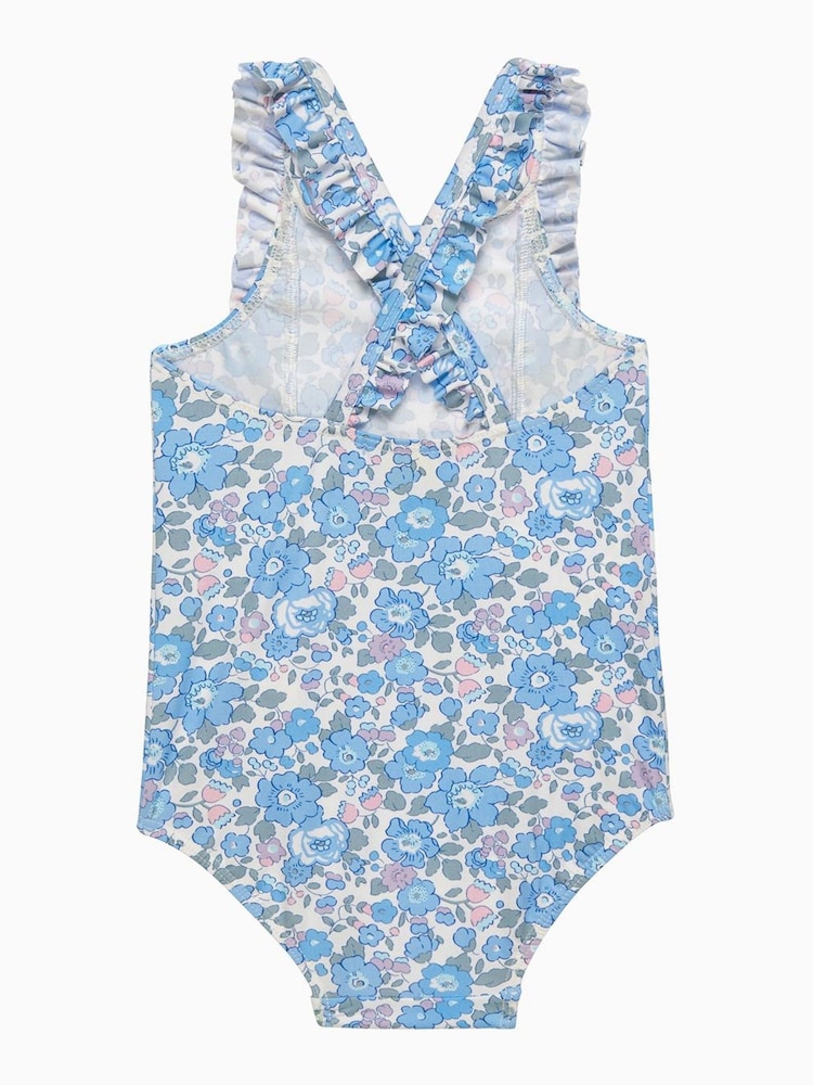 Trotters London Little Blue Liberty Print Betsy Frill Swimsuit - Image 2 of 2