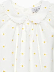 Trotters London Newborn White 100% Cotton Daisy Bubble Rompersuit - Image 3 of 3