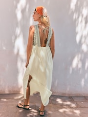 Rockett St George White Embroidered Maxi  Beach Dress - Image 4 of 9