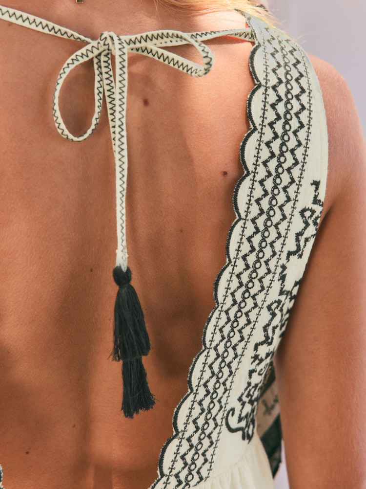 Rockett St George White Embroidered Maxi  Beach Dress - Image 5 of 9