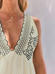 Rockett St George White Embroidered Maxi  Beach Dress - Image 6 of 9