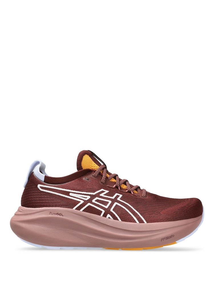 ASICS Womens Burgundy Red Gel Nimbus 27 Running Trainers - Image 1 of 7