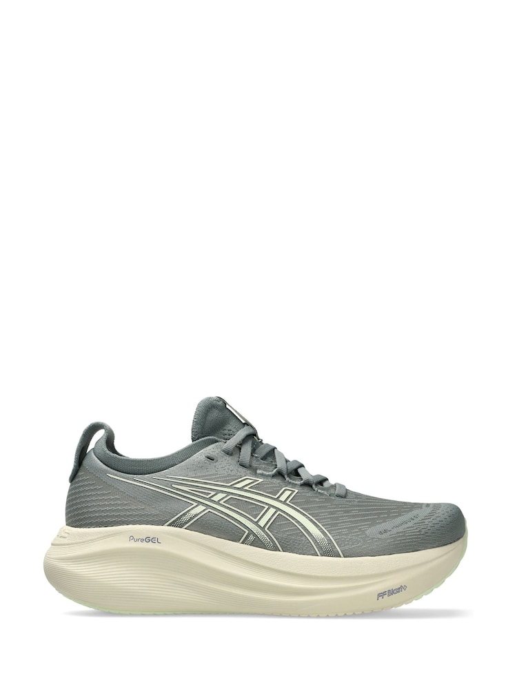 ASICS Womens Green Gel Nimbus 27 Running Trainers - Image 1 of 8