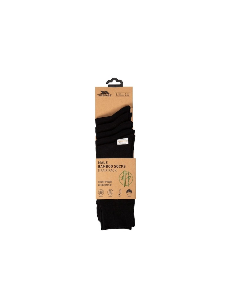Trespass Male Daily Black Socks 5 Pack - Imagen 2 de 2