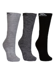 Trespass Male Grey Jack Barrow Trekking Socks 3 Pair Pack - Image 2 of 6