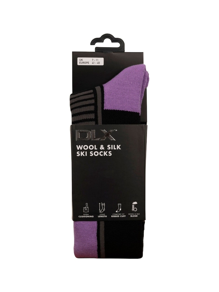 DLX Black Unisex Icy Ski Black Socks - Image 2 of 2 DLX Black Unisex Icy Ski Black Socks - Image 2 of 2