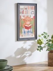 Natural Hamish the Highland Cow Reading Framed Wall Art - Image 2 of 5