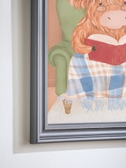 Natural Hamish the Highland Cow Reading Framed Wall Art - Image 3 of 5
