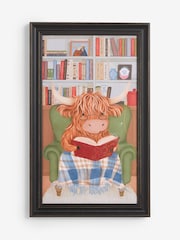 Natural Hamish the Highland Cow Reading Framed Wall Art - Image 5 of 5