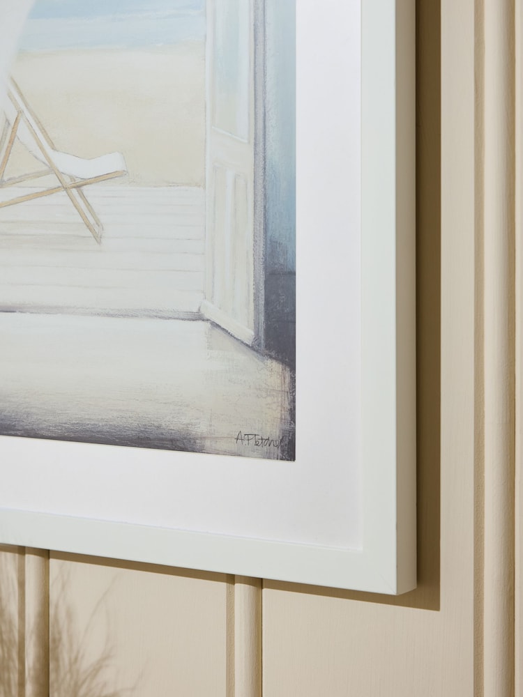 Natural Coastal Window Scene Framed Wall Art - Image 3 of 5