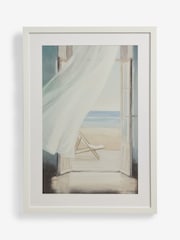 Natural Coastal Window Scene Framed Wall Art - Image 4 of 5
