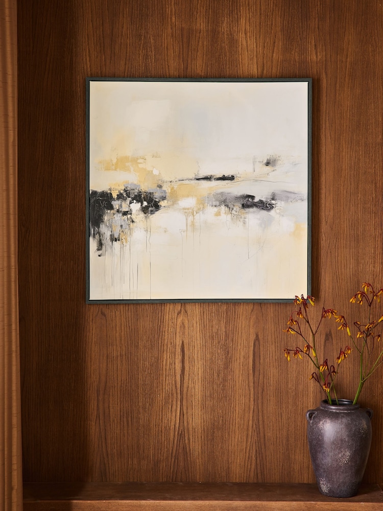 Grey Abstract Scape Framed Wall Art - Image 1 of 5