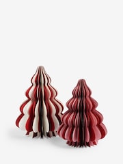Set of 2 Red/White Stripey Paper Trees - Image 4 of 4