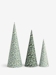 Set of 3 Green Printed Floral Print Paper Trees - Image 2 of 6