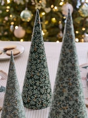 Set of 3 Green Printed Floral Print Paper Trees - Image 5 of 6