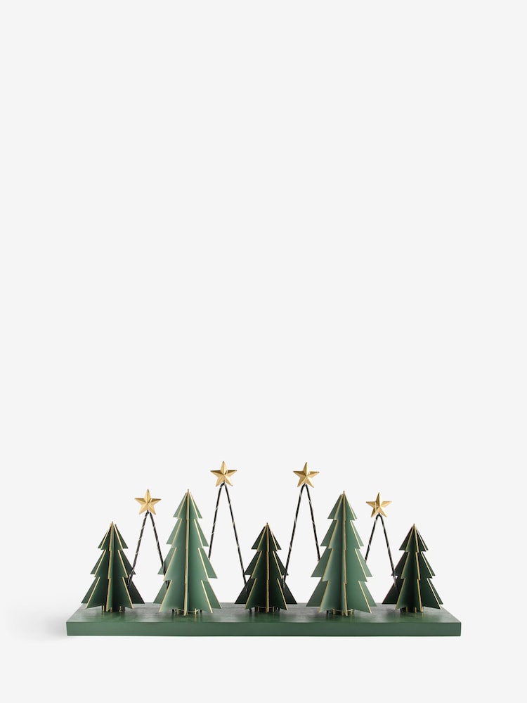 Green Light Up Wooden Christmas Tree Centrepiece - Image 2 of 5 Green Light Up Wooden Christmas Tree Centrepiece - Image 2 of 5