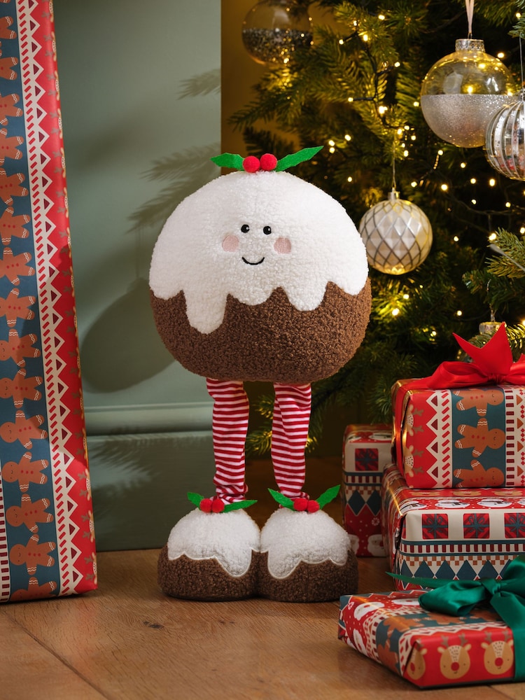 Christmas Pudding Novelty Plush Large Christmas Decoration with Dangly Legs - Image 1 of 5