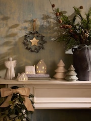 Set of 2 Clear Skandi Ceramic Christmas Tree Ornaments - Image 3 of 6