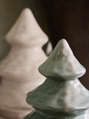 Set of 2 Clear Skandi Ceramic Christmas Tree Ornaments - Image 4 of 6