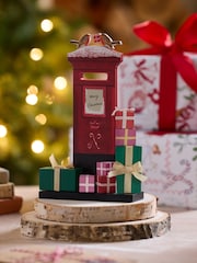 Red Wooden Post Box Christmas Ornament - Image 1 of 4