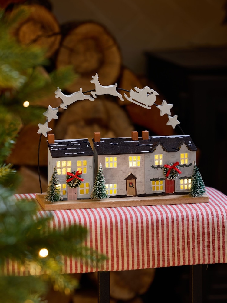 Natural Light Up House Scene Christmas Ornament - Image 1 of 4 Natural Light Up House Scene Christmas Ornament - Image 1 of 4
