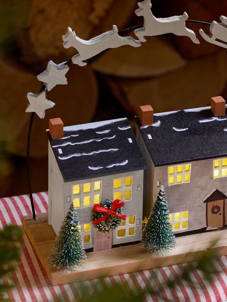 Natural Light Up House Scene Christmas Ornament - Image 2 of 4 Natural Light Up House Scene Christmas Ornament - Image 2 of 4