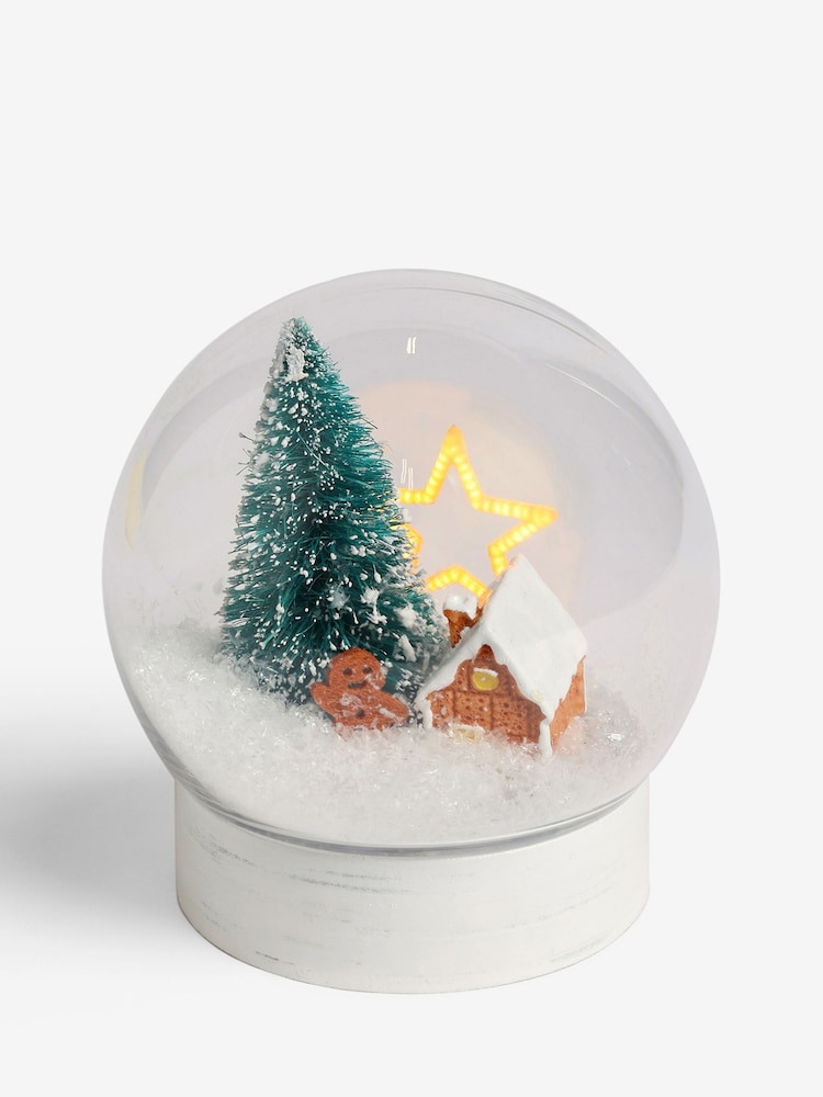 White Light Up Snowglobe Christmas Ornament - Image 2 of 4 White Light Up Snowglobe Christmas Ornament - Image 2 of 4