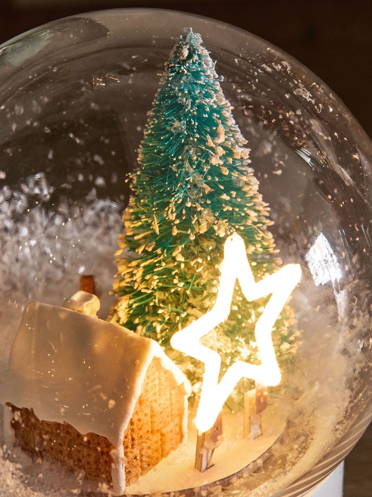 White Light Up Snowglobe Christmas Ornament - Image 4 of 4 White Light Up Snowglobe Christmas Ornament - Image 4 of 4