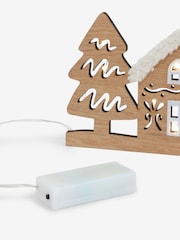 Wood Light Up House Christmas Scene - Image 5 of 5