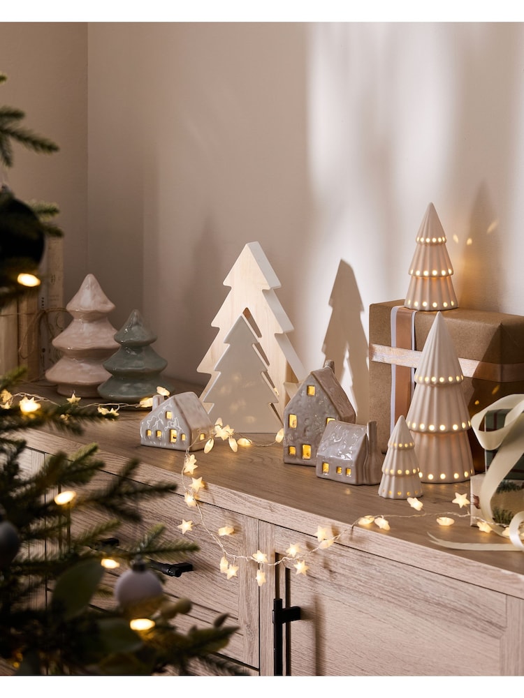 Set of 3 White Light Up House Ornaments - Image 2 of 5