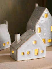 Set of 3 White Light Up House Ornaments - Image 4 of 5