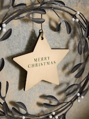 Grey Mistletoe Merry Christmas Hanging Decoration - Image 2 of 3