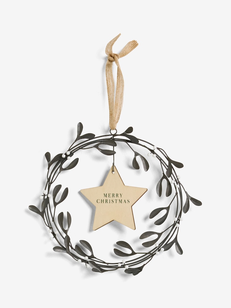 Grey Mistletoe Merry Christmas Hanging Decoration - Image 3 of 3