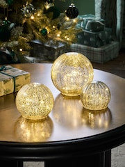 Set of 3 Metallic Glass Light Up Orbs - Image 1 of 4