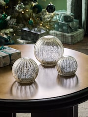 Set of 3 Metallic Glass Light Up Orbs - Image 2 of 4