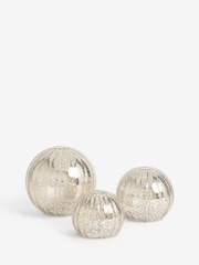 Set of 3 Metallic Glass Light Up Orbs - Image 4 of 4