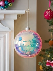 Iridescent Light Up Disco Ball Ornament - Image 1 of 4