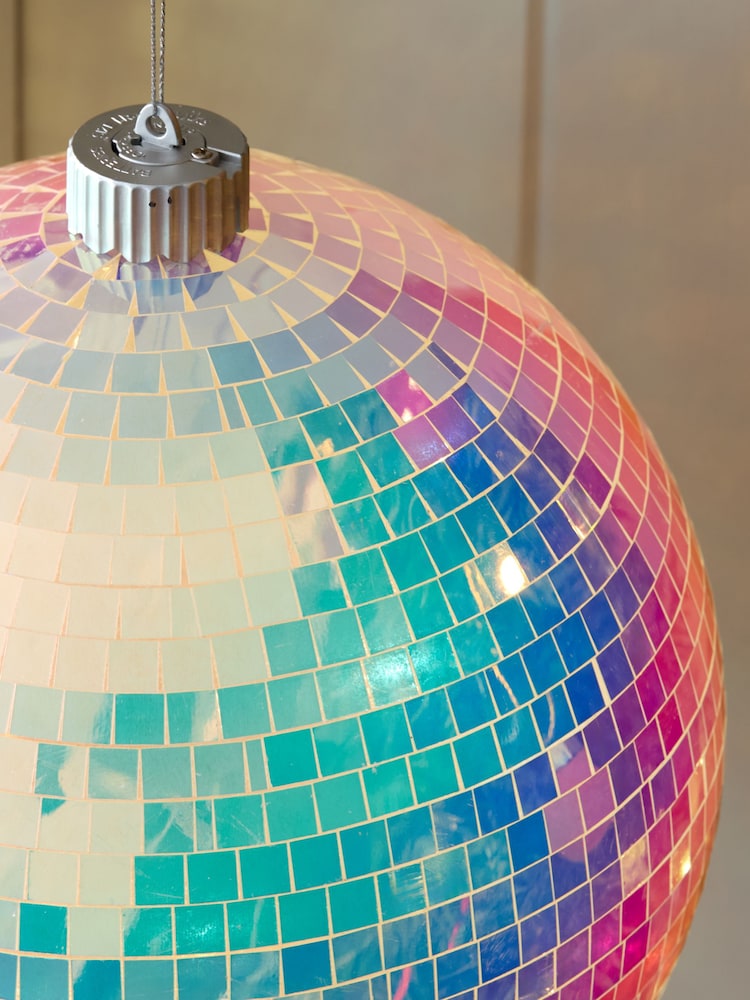 Iridescent Light Up Disco Ball Ornament - Image 4 of 4 Iridescent Light Up Disco Ball Ornament - Image 4 of 4