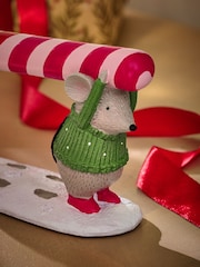 Red/Pink Christmas Mouse Candy Cane Ornament - Image 2 of 3