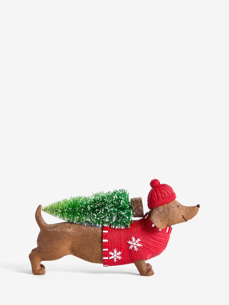 Red Sausage Dog Christmas Tree Ornament - Image 1 of 2
