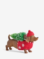 Red Sausage Dog Christmas Tree Ornament - Image 2 of 2