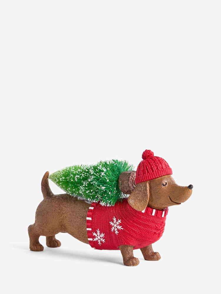 Red Sausage Dog Christmas Tree Ornament - Image 2 of 2