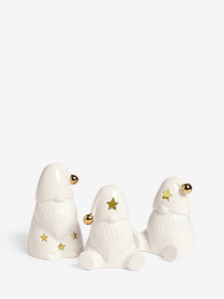 Set of 3 White Light Up Gonk Ornaments - Image 4 of 4