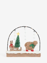 White/Green Light Up Hamish The Highland Cow Christmas Scene - Image 3 of 5