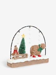 White/Green Light Up Hamish The Highland Cow Christmas Scene - Image 4 of 5