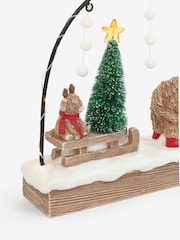 White/Green Light Up Hamish The Highland Cow Christmas Scene - Image 5 of 5