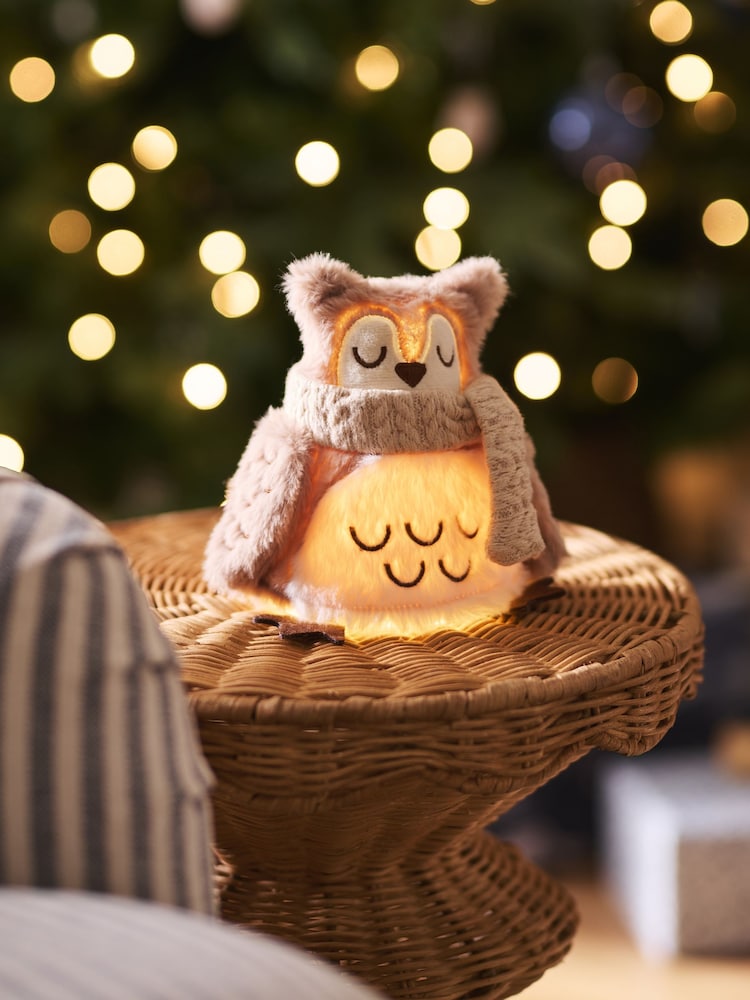 Natural Light Up Fluffy Owl Christmas Ornament - Image 1 of 5